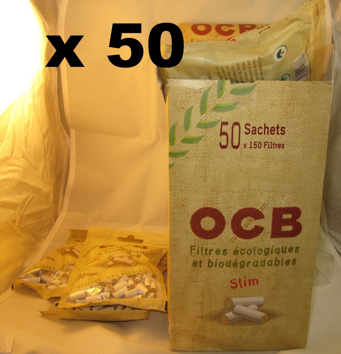 Boite de 50 sachet de filtres OCB slim eco et bio La Havane Nîmes