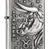 Briquet Zippo zodiac taureau relief
