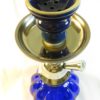 Narguilé 25 cm 2 tuyaux bleu.