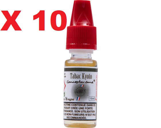 Boite 10 flacon E-liquide Concept Arome Kyoto 16 mg – La Havane Nîmes