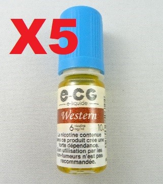 Boite 5 flacon E-liquide e-CG Signature Western 6mg