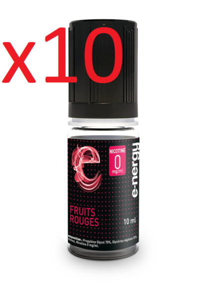 10 flacons e-liquide E-nergy fruit rouge 0 de nicotine