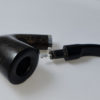 Pipe Chacom, saint claude foyer haut, courbe,bague métal argenté tuyau noir