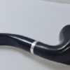 Pipe Chacom, saint claude foyer évasé, courbe,bague métal argenté tuyau noir