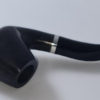Pipe Chacom, saint claude foyer évasé, courbe,bague métal argenté tuyau noir