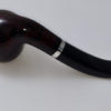 Pipe Chacom, saint claude foyerfond bombé, courbe,bague métal argenté tuyau noir