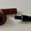 Pipe Chacom, saint claude foyer sablé noir, courbe,bague métal argenté tuyau noir