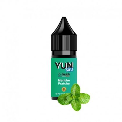 E-liquide YUN Salt Menthe Fraîche 20mL , 10 mg/ml, 50/50.
