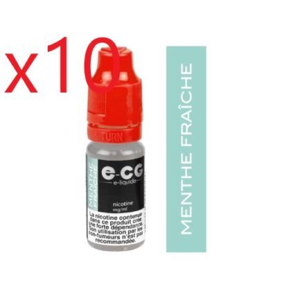 10 flacons E-CG MENTHE FRAICHE 16 mg/ml de nicotine