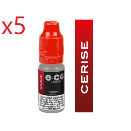 5 flacons Ecg initiale cerise 3mg/ml de nicotine.