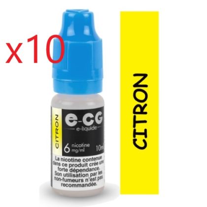 10 flacons Ecg initiale citron 03mg/ml de nicotine