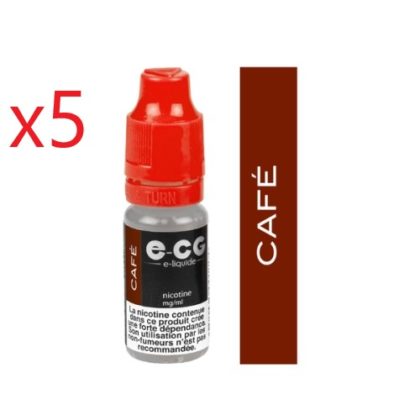 5 flacons Ecg initiale cafe 03mg/ml de nicotine
