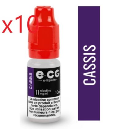 10 flacons Ecg initiale cassis 06mg/ml de nicotine