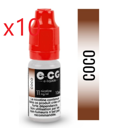 10 flacons Ecg initiale coco 11 mg/ml de nicotine