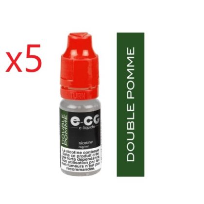 5 flacons Ecg initiale double pomme 00mg/ml de nicotine